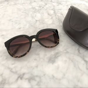 Oversized Tortoise and Gold Trim Sunglasses